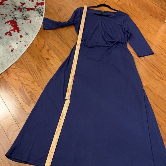 BYSBZD Size Large navy blue maxi dress with left side ruching NWOT - Picture 8 of 8